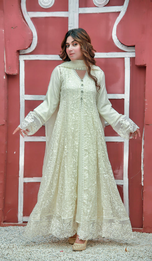 HP003 - off white 3 piece organza